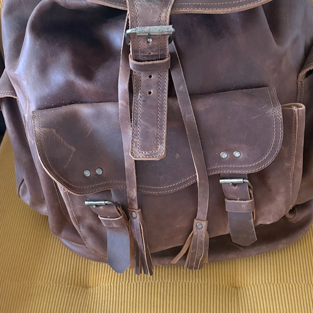 Vintage Large Leather Backpack - image 5
